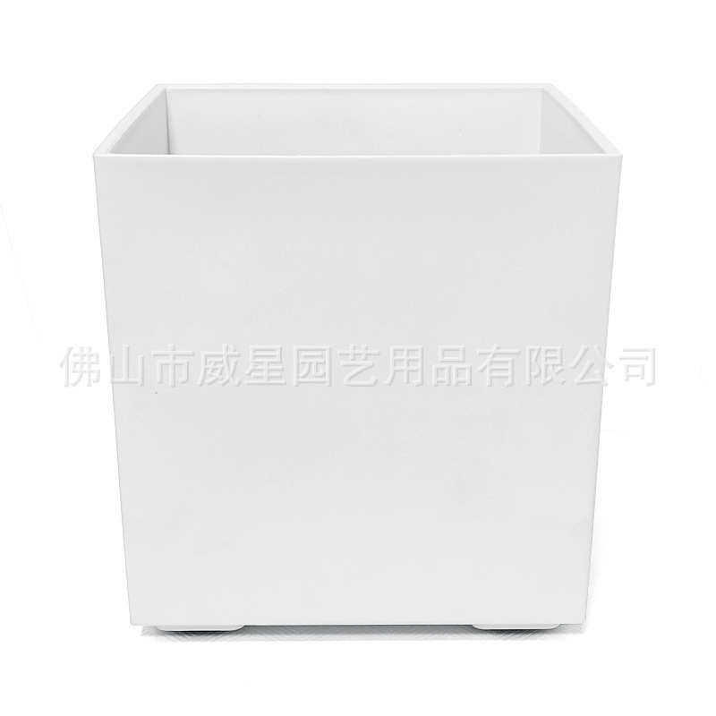 滑轮花盆正方形客厅批发移动塑料盆栽花盆树脂特大号磨砂