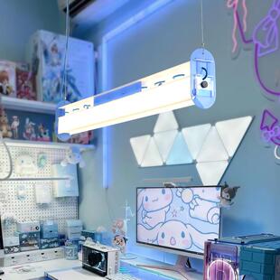 饰灯设计师艺术吧台书房长条玻璃一字造型氛围吊灯 极简餐厅展厅装