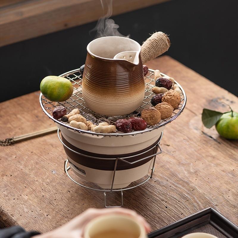 陶瓷围炉煮茶罐罐奶茶煮茶壶陶土庭院户外炭炉家用烤火炉茶具新品