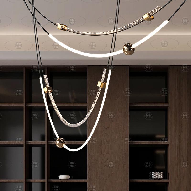 客厅现代简约吊线新款设计师意大利艺术吊灯单茶室餐厅吧台灯具