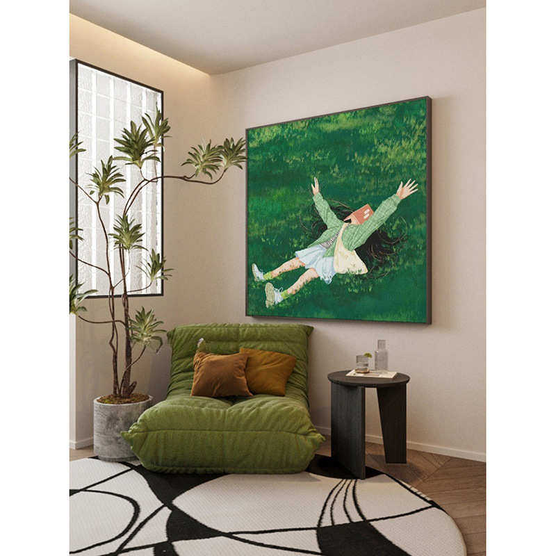 莫奈印象派塞纳河畔正方形ins卧室客厅餐厅装饰画 沙发背景墙挂画