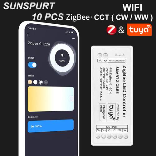 Zigbee3.0控制器恒压5050RGBW七彩调光单双色LED控制器可遥控控制