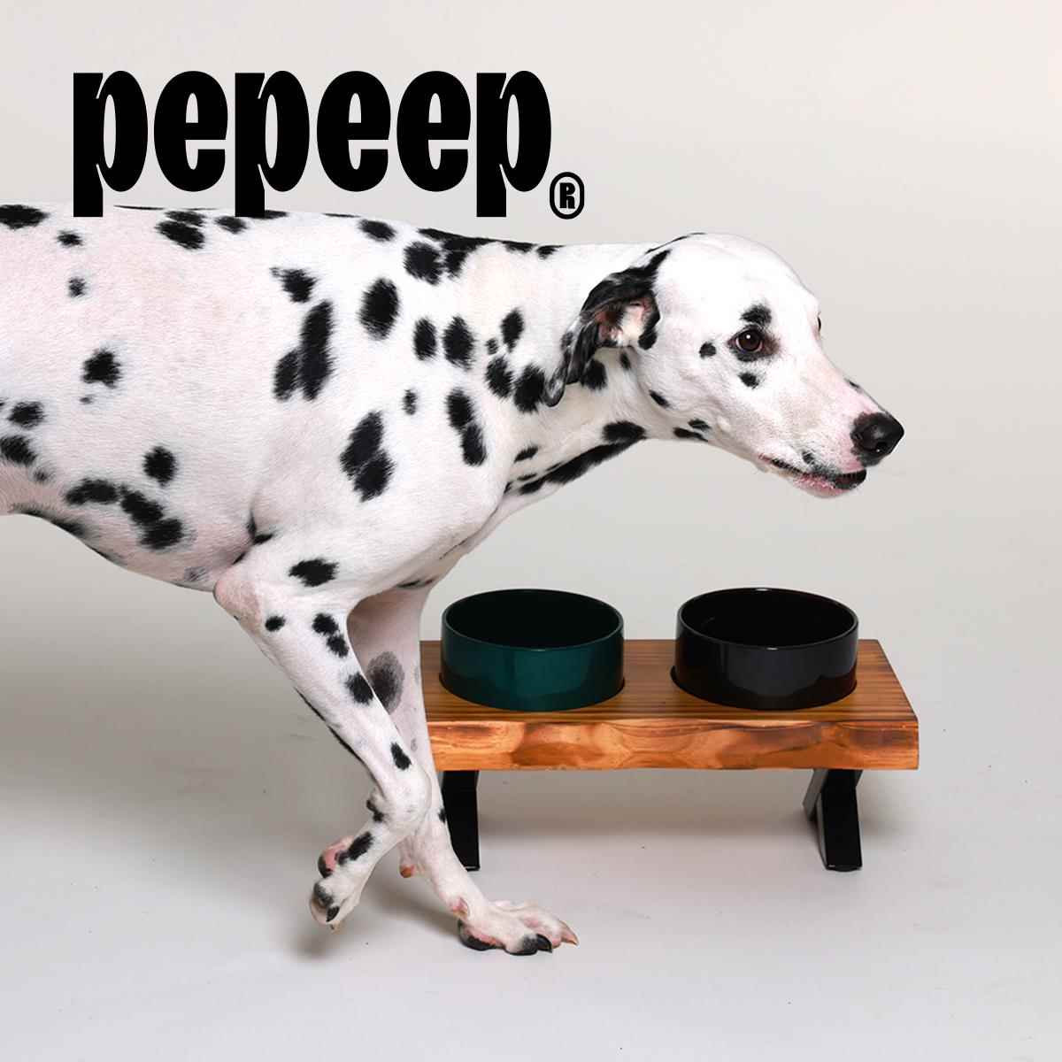 pepeep陶瓷碗猫狗通用宠物家具时尚中大型犬餐桌护颈防打翻