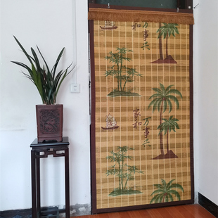 家用卧室竹帘子防蚊蝇竹子门帘竹卷帘 夏季 新款 竹门帘中式 田园风格