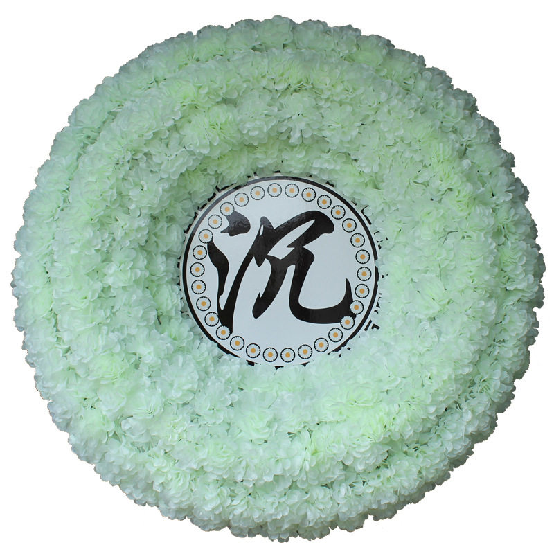 不锈钢仿真花圈沉痛悼念假花圈殡葬白事菊花圈追悼厅祭奠陵园扫墓