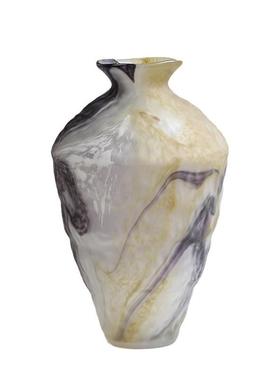 轻奢美式简约渐变磨砂玻璃花瓶北欧摆件客厅餐桌样板间酒店装饰品