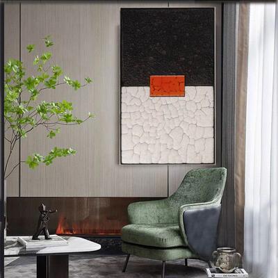 抽象玄NOAH-346关画现代装饰画走廊轻过道黑白壁画奢大约气简巨幅