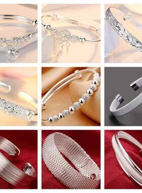 Wholesale Fine 925 Sterling Silver Bangles Bracelet Charms H