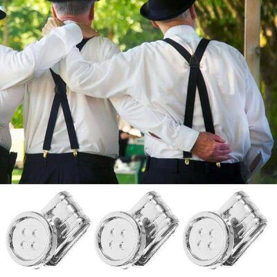 6pcs Metal Adjustment Buckle Pants Suspender Buttons for