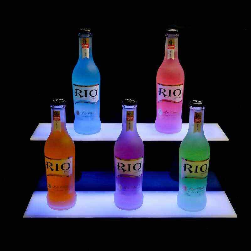 阶梯遥控七彩灯酒水陈列架32发光阶梯展示亚克力鸡尾酒展示架