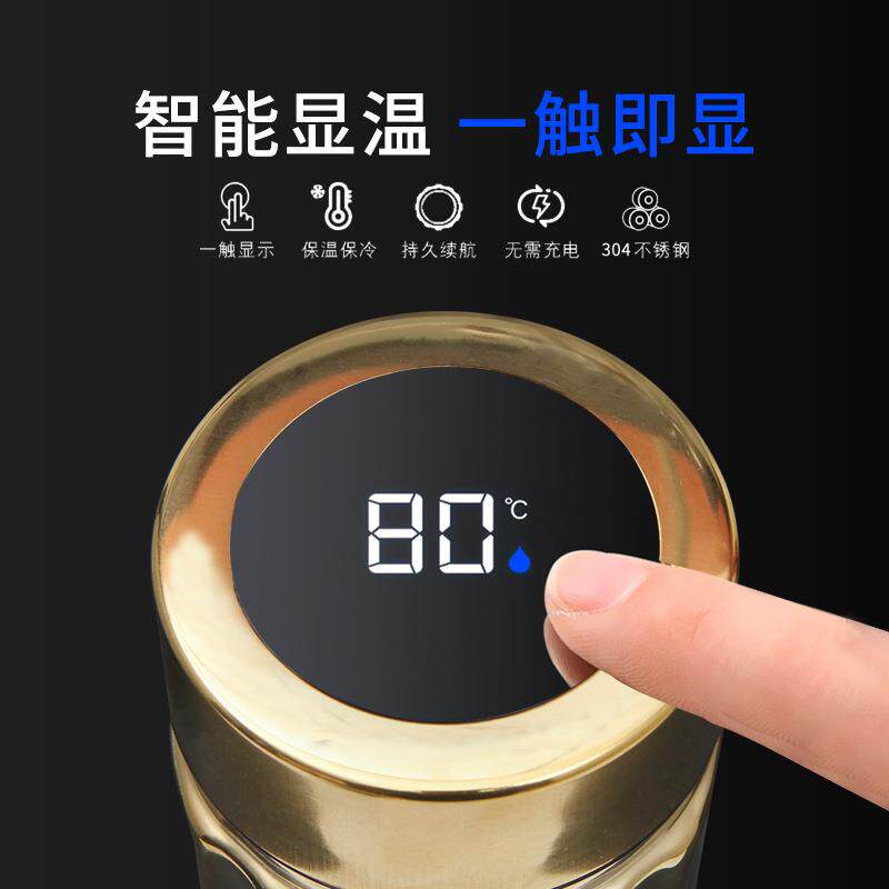 带茶隔玻璃杯智能显温保温杯茶水分离泡茶杯水杯商务礼品刻字