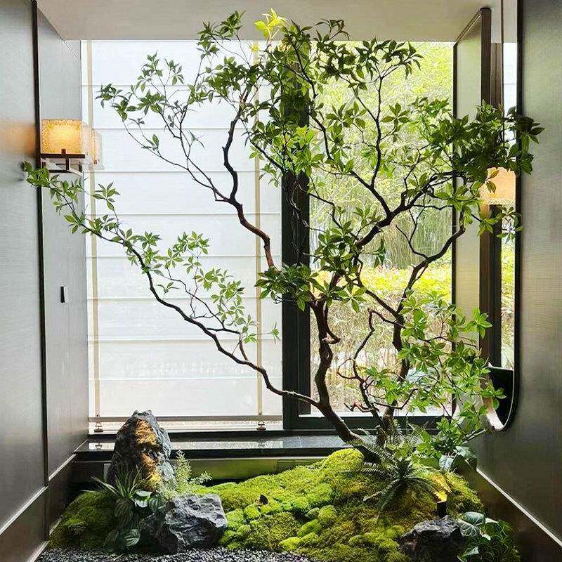 仿仿真马醉真马木窗造景植物室内仿生绿橱植醉装饰大树型假树简约