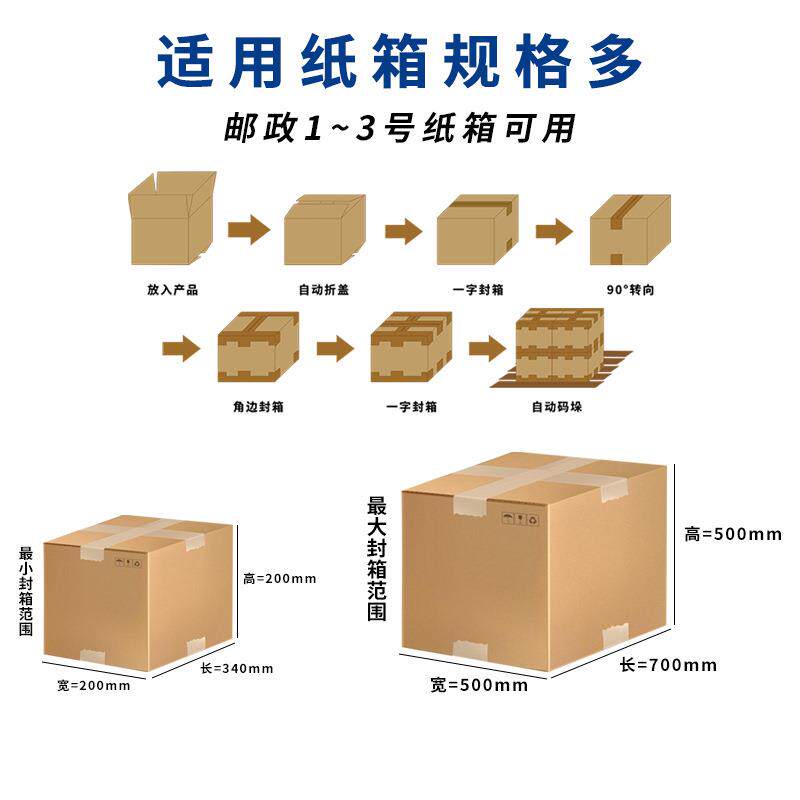 王字型封箱机 全自动角边工字封箱机 码垛机自动码垛纸箱至栈板