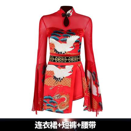 高档中国感风舞女蹈服套装性爵士服装成人团跳舞衣服团演出服体打