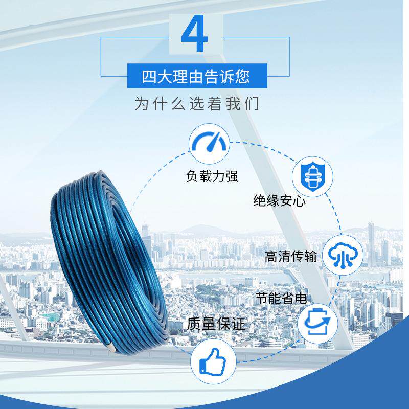 厂家供网吧办公室公共网络工程电脑连接网络线铜芯高清数字电视线