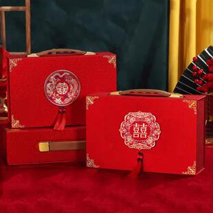 结婚礼金箱 提亲聘金盒现金彩礼箱 陪嫁手饰盒彩礼盒子订婚礼金盒