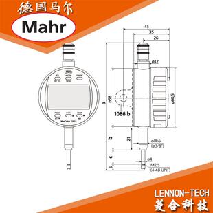 mahr德国马尔万分表1086R 98规格0 12.5mm 0.1μm HR货号4337697