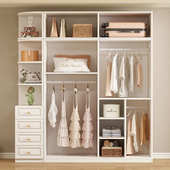 衣柜家用卧室出租房用简约对开门衣橱木质儿童简易小户型柜子货源