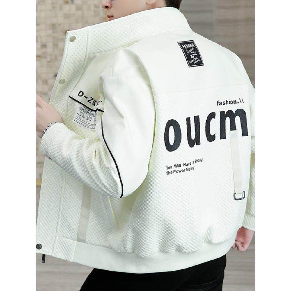 潮牌立领外套男士春秋季时尚新款高级感休闲韩版潮流痞帅男装夹克