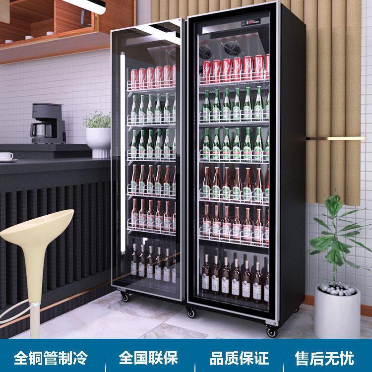啤酒柜饮料柜酒水展示柜冷藏网红冰柜商用冷柜双三门酒吧冰箱