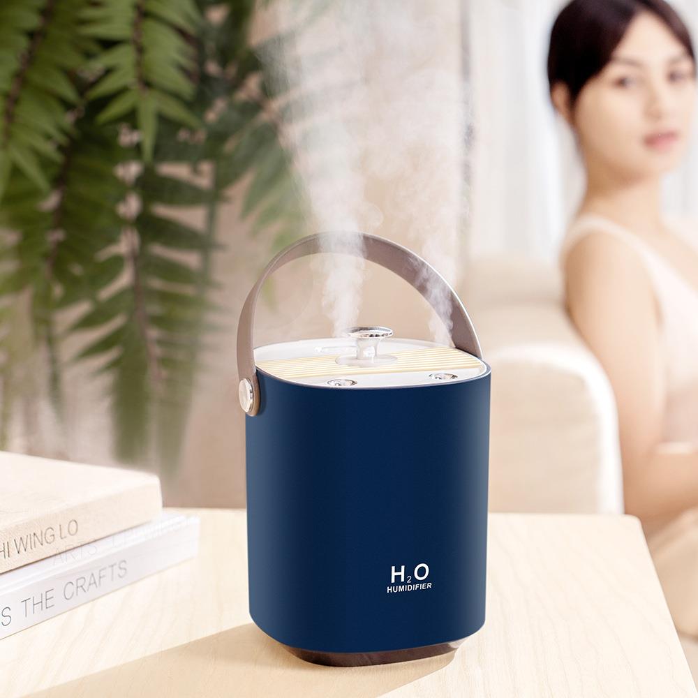 新款直销跨境加湿器双喷雾1.2L大容量家用USB插电静音充电静音设