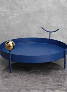 新中式创意金属圆形托盘样板房电视柜餐厅客厅卧室玄关饰品摆件