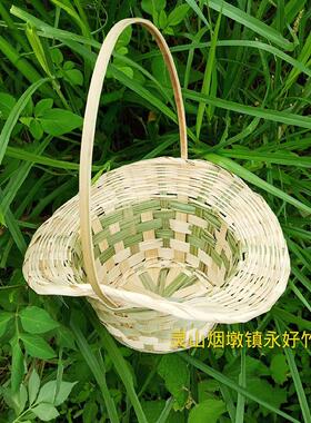 编织花篮手提编织果篮手提筐礼盒水果包装篮采摘野餐道具收纳竹筐