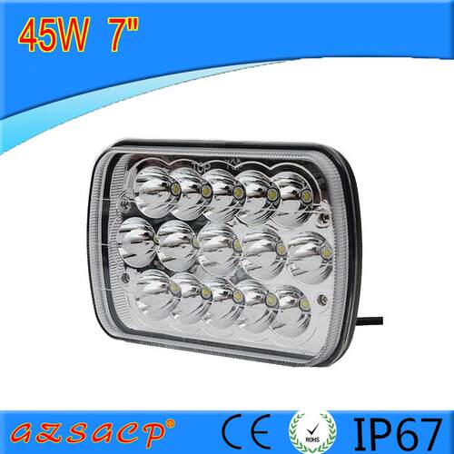7寸45W汽车LED工作灯 LED方形检修灯 越野车顶射灯12V 24V照明灯