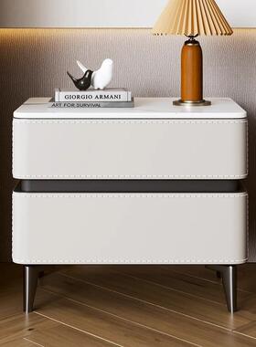 光马鞍皮卧室床头柜202网红主卧轻奢哑收岩MRMA02款5板纳柜意式极