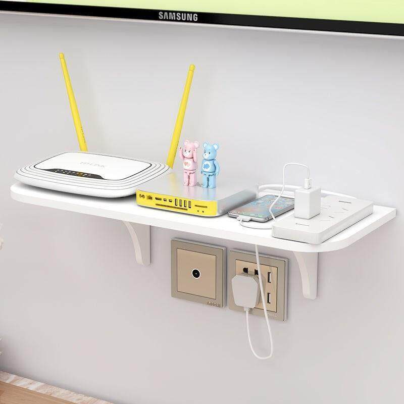 路由器收纳盒墙上壁挂客厅无线 线光猫托 托架子电视机上盒置物架