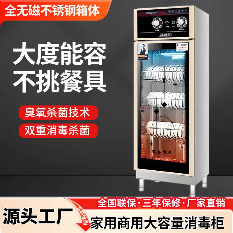 商用餐饮消毒柜立式大容量不锈钢多功能热风循环柜密胺餐具消毒柜