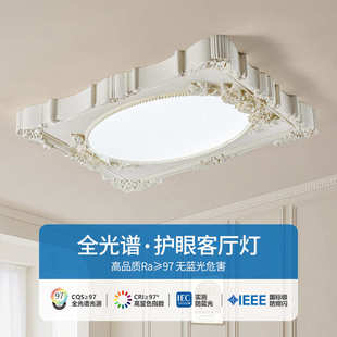 客厅吸顶灯卧室灯温馨书房简约大气房间餐厅灯雕刻复古灯具 法式