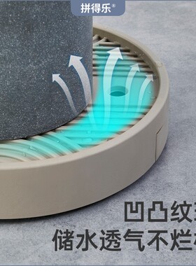 带轮花盆托盘带轮移动底座接水花盘底花架垫底塑料花盒万向轮圆盘