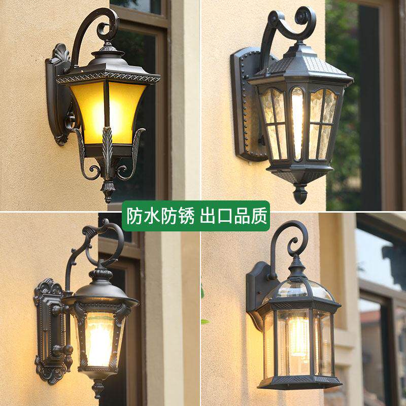 户外壁灯防水外墙灯欧式别墅法式阳台壁灯LED室外庭院大门照明灯