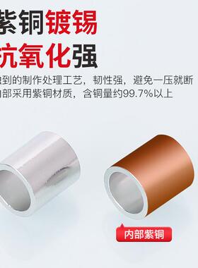 KT凯士通PN接T814/2/2/短38形裸中间接头冷PNT8/14/压线端子紫铜1