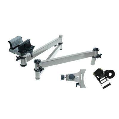 铝制三脚架，配备耐用框架、轻便稳定设计、气泡水平仪