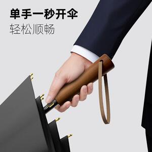 ZUODU左都轻奢原木长柄雨伞大号加固加厚结实抗风暴男士双人三人