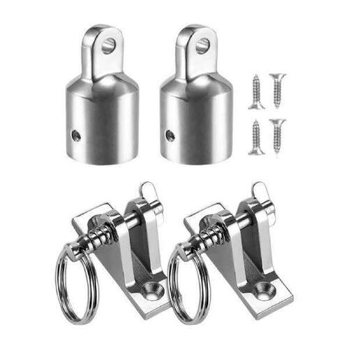 2Pcs Deck Hinges and Eye End Caps Top Hardware Fits 25mm