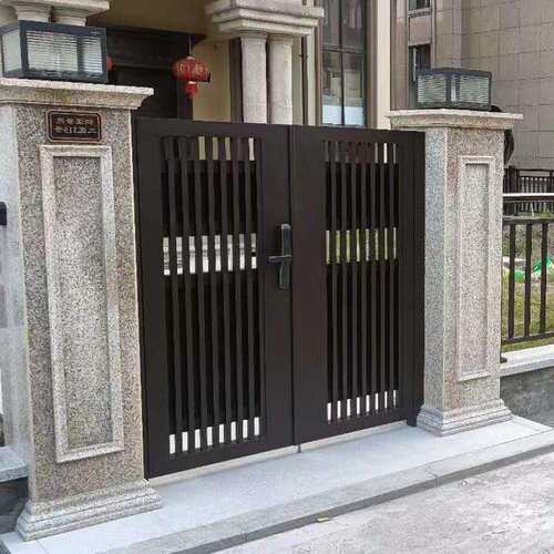 博盾铝艺庭院大门中式庭院门电动门乡村铁艺围墙院子铝合金双开门