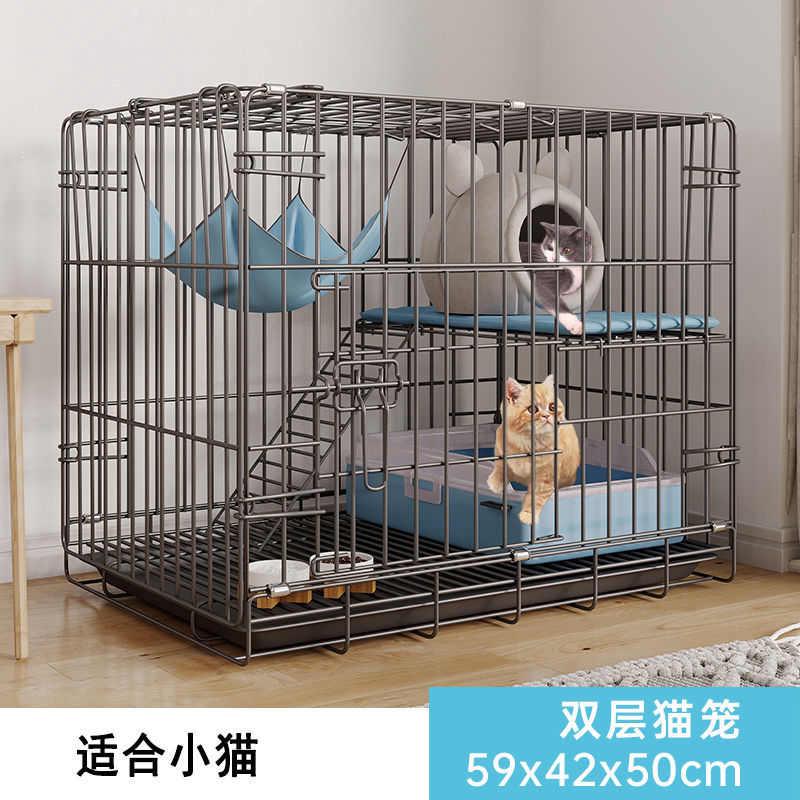 宠物折叠式安装猫厕所免猫车载笼别墅一体家用笼子室内双层猫三层