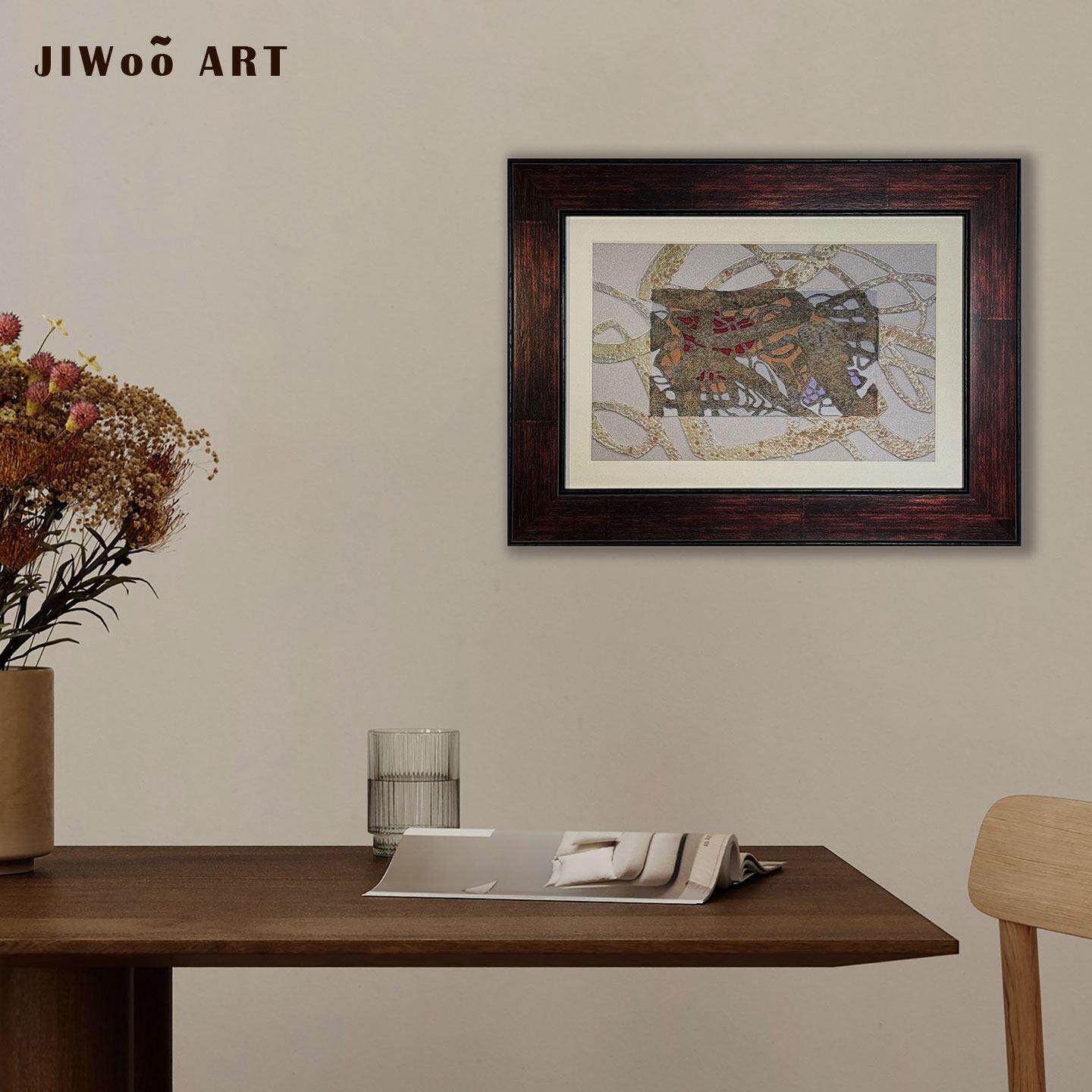己物“层叠韵律”中古立体浮雕装饰画客厅饭厅书房艺术高级挂画