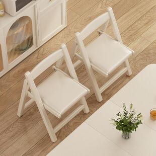 折叠餐椅可收纳家用小型实木带靠背椅子久坐便携木折椅 不占地方