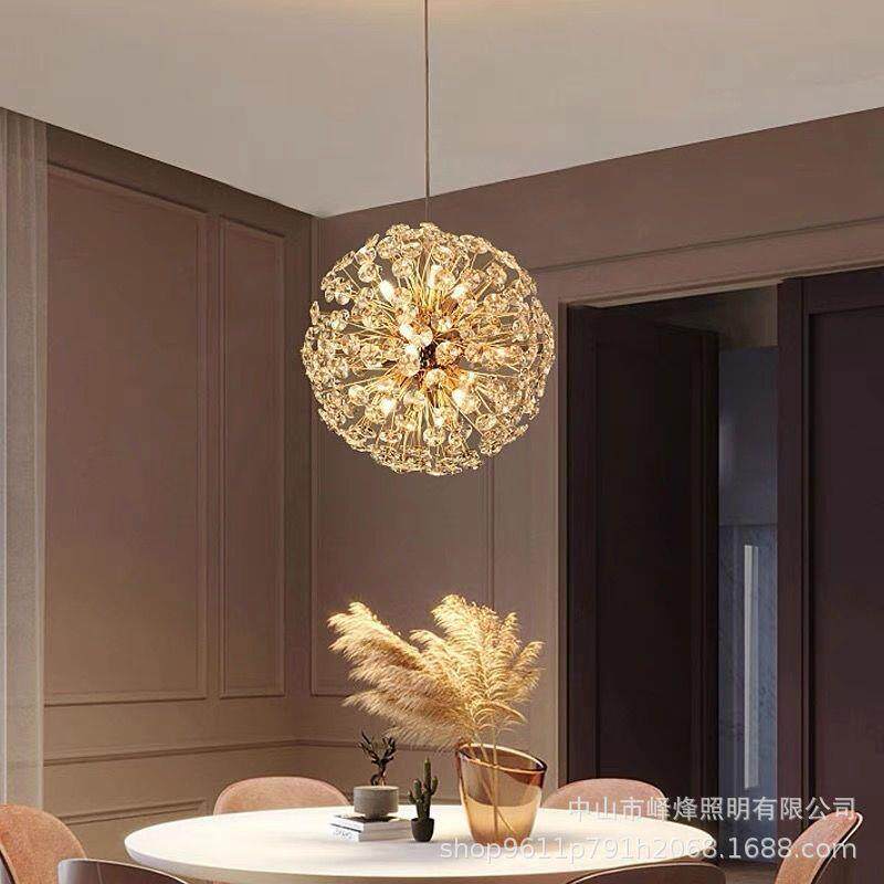 北欧创意蒲公英吊灯服装店网红水晶灯具卧室灯吧台轻奢风餐厅灯饰