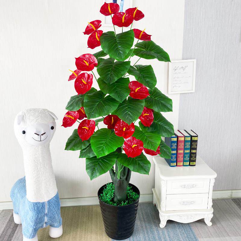 仿真火鹤花绿植盆栽室内装饰植物客厅仿生植物大型落地盆栽仿真绿