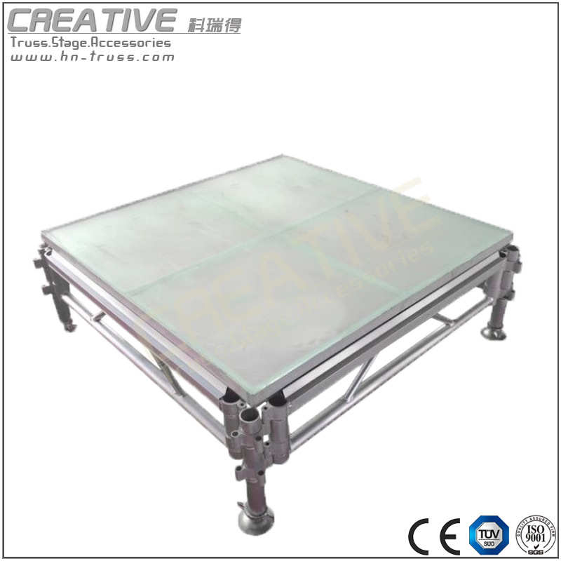 铝合金钢化玻璃台制作 可拼装婚庆活动走秀t台舞台展厅车展展台