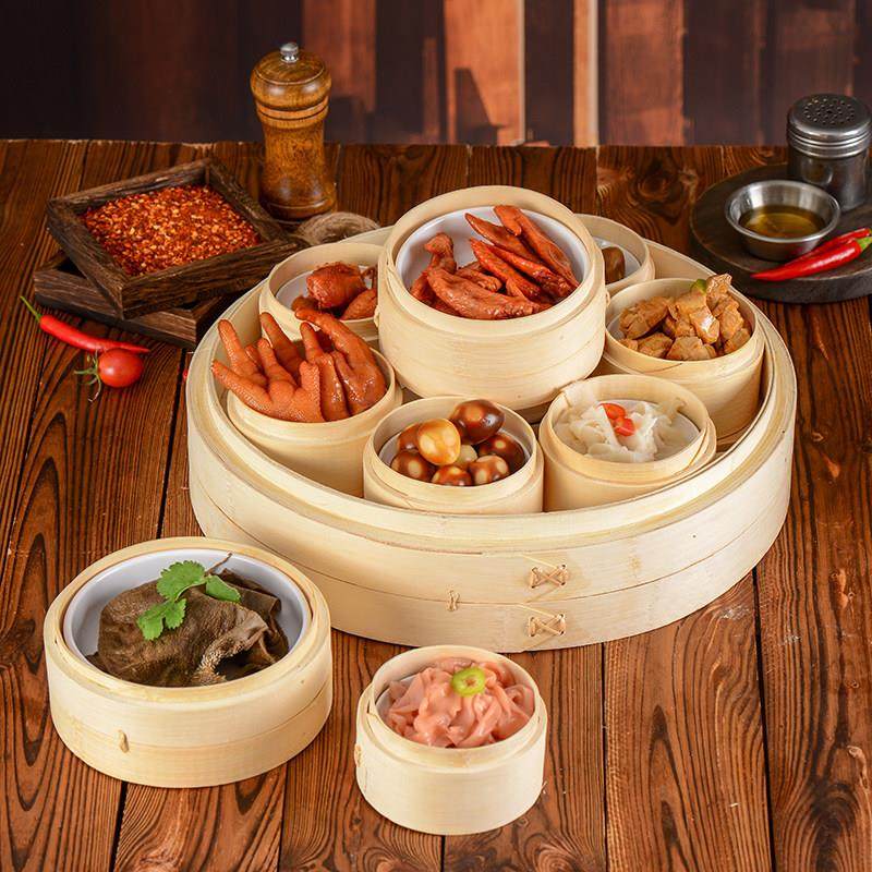 网红重庆世景火锅店创意餐具套竹制蒸笼抽屉现焖菜分盘,餐饮具,餐具笼/架,淘宝优惠券,粉丝福利购,淘宝优惠卷