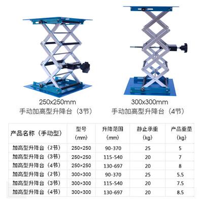 手动小型升平降台加高LJK款室铝化台手摇实验升降氧台