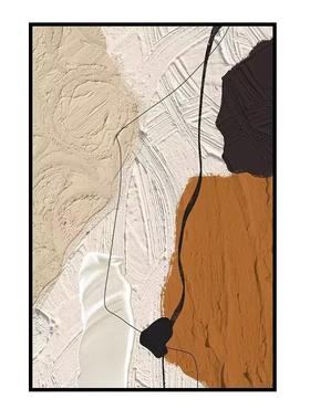 手绘油画橙色立体肌理画客厅玄关装饰画石来运转抽象走廊过道壁画