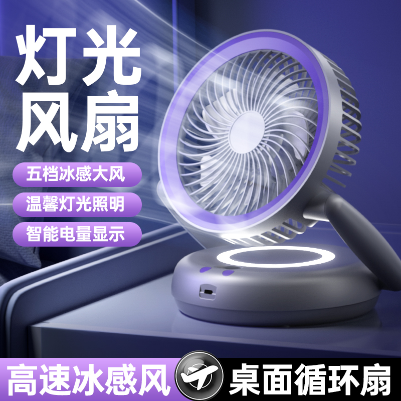 桌面风扇2025新款家用宿舍迷你usb充电风扇小型宿舍学生上课静音
