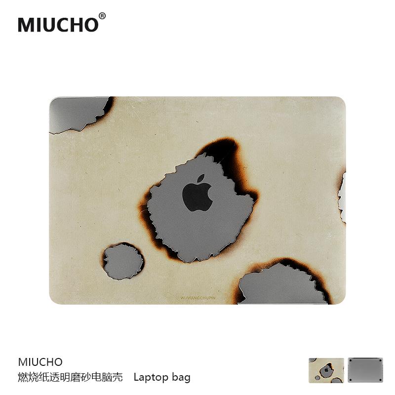 MIUCHO 燃烧苹 果保护套2025新款m4适用Air15 m3/m2笔电外壳MacBookPro14寸磨砂透明pro16寸防磕碰保护硬壳